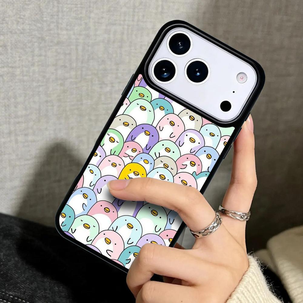 Capa Case for iPhone 17 Air 16 Pro Max 15 Plus 11 13 Mini 14 12 Back Phone Cover Cute Lovely Penguin