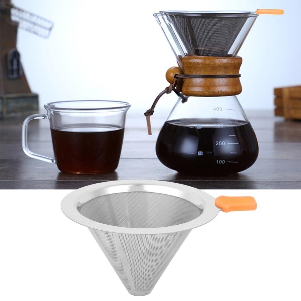 Double Layer Pour Over Coffee Filter Stainless Steel Coffee Drip Cone  Pour Over Coffee Brewing