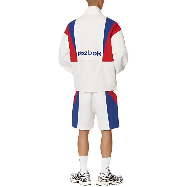 Reebok Twin Vector Zip Collar Color Block Long Sleeve Windbreaker Men Windbreaker Off-White REJU4EJ39OW