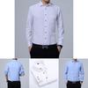 Versatile New Men's Casual Long Sleeve Slim Fit Solid Cotton Dress Shirts