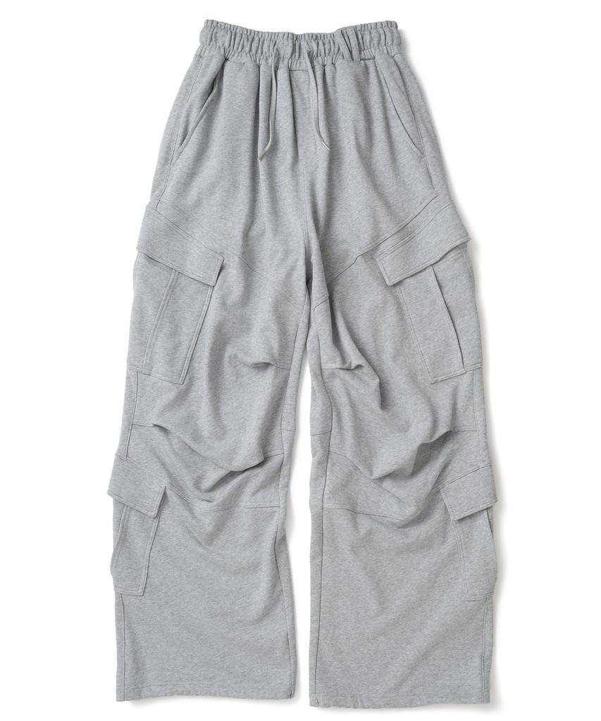 NOT4NERD Diagonal Panel Dart Cargo Sweat Pants - Gray