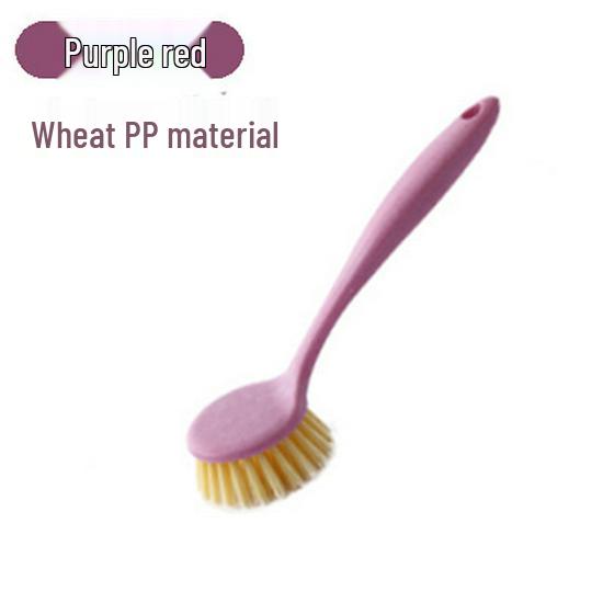 Multi-Functional Soft Bristle Wooden Handle Pot Brush - Durable, Long-Handled Kitchen Cleaning Tool