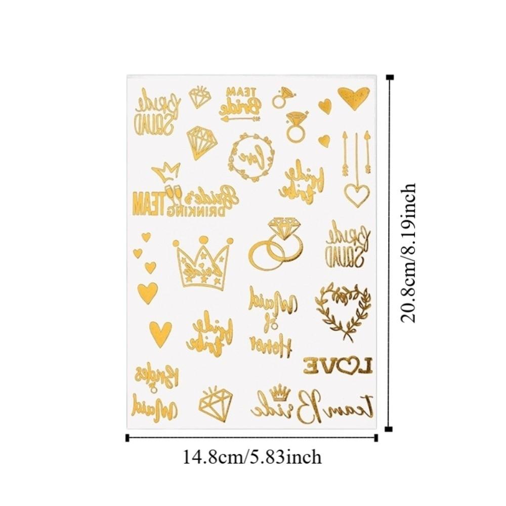Rose Water Transfer Gold Stamping Tattoo Stickers Fake Waterproof Temporary Tattoo Instant Gold Body Art Sticker Women/Lady/Girl