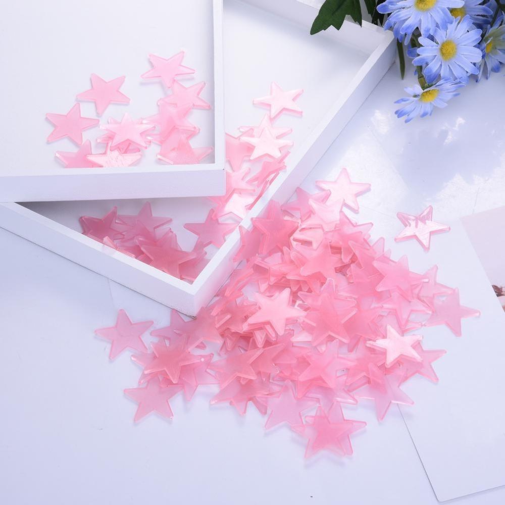 100pcs Romantic Noctilucent Star Shape Sticker Festivel Fluorescent Stickers 3d Wall Decoration