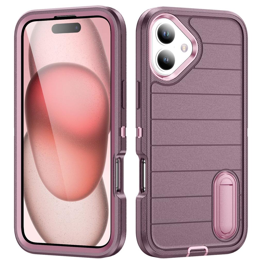 Source Phone Case Hidden PC Stand Protective Case Three In One Flat Stripe for Apple Phone Case