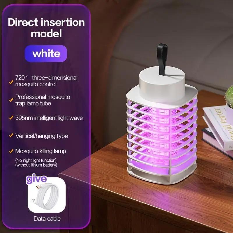 Electric Mosquito Killer Lamp Portable USB Fly Zappers Mosquito Light Household Indoor Outdoor Wall Desktop Wall Hang Dual Use
