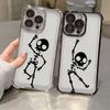 Black Skull Cute Phone Case for iPhone 17E 11 13 15 16 17 Pro Max 14 Plus 17Air 16E 13 Pro 12 17Pro Soft Shockproof Clear Cover