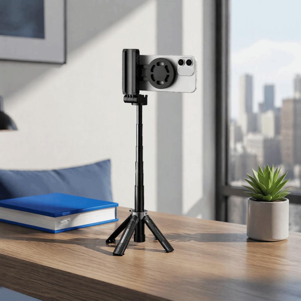 Magnetischer Tasche Selfie-Stick 360 Grad Drehung Bluetooth Selfie-Stick Handyhalter Handy Stativ Reise