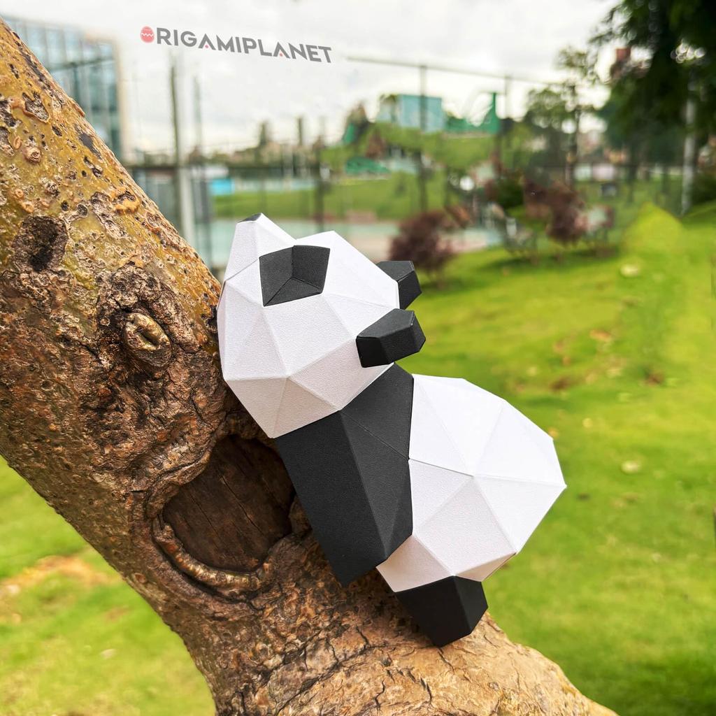 ORIGAMIPLANET Zestaw do tworzenia modeli 3D z papieru origami Panda Zabawa DIY Model zwierzęcia Panda 3D do ręcznego wykonania dla nastolatków Łatwa Figurka zwierzęcia Rzeźba Zestaw prezentowy dla