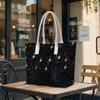 Elegant Black Chandelier Print Tote Bag Classic Daily Casual Women Versatile Lightweight Carryall Bag