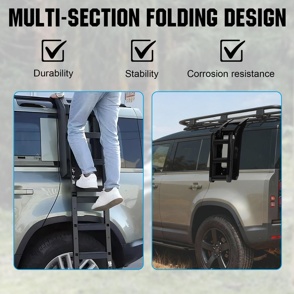Car Ladder Roof Racks for Land Rover Defender 90 110 130 L663 2020-2024  Aluminum Alloy Side Ladder Deployable Side Ladder f