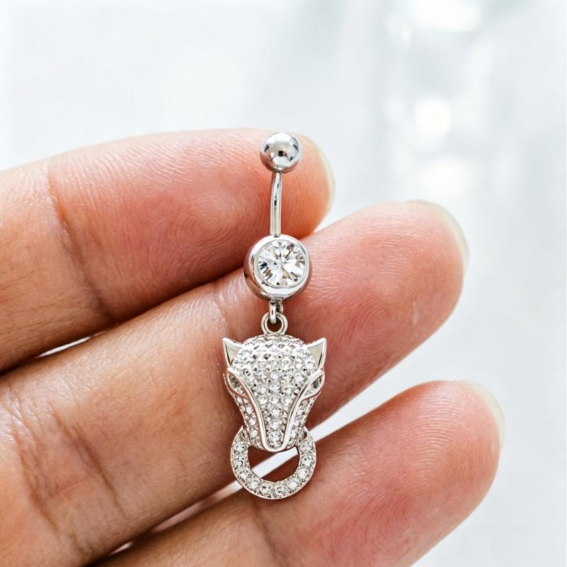 1Pcs Belly Button Rings Stainless Steel Leopard Navel Piercing Sexy Belly Rings Body Piercing Jewelry Navel Rings