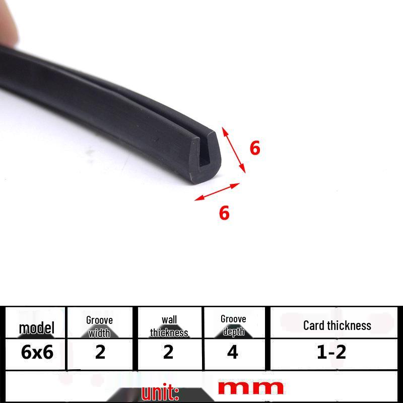 U-Shaped Rubber Anti-Collision Edge Seal Strip for Glass and Steel Plates