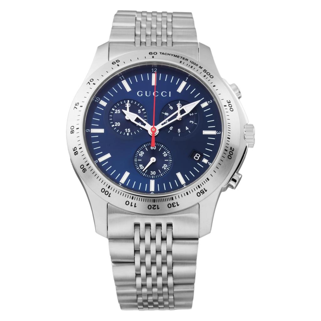 Watch Blue Dial Stainless Steel Sapphire Glass Quartz Swiss Watch YA126256 Silver [Gucci] G-TIMELESS 44.5MM Men's [Item]