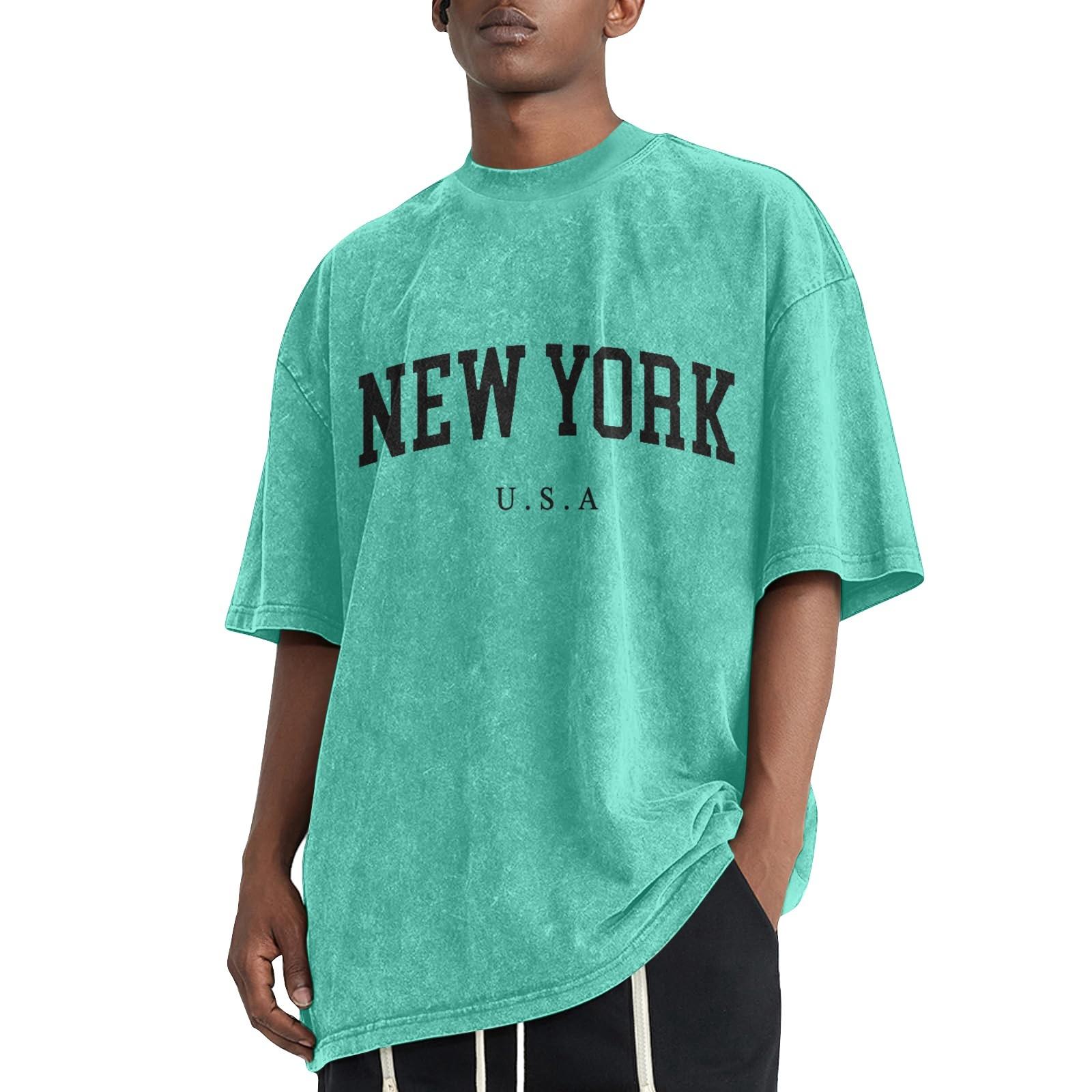 

Мужская летняя однотонная потертая футболка с заниженной линией плеч, мужская повседневная модная футболка L