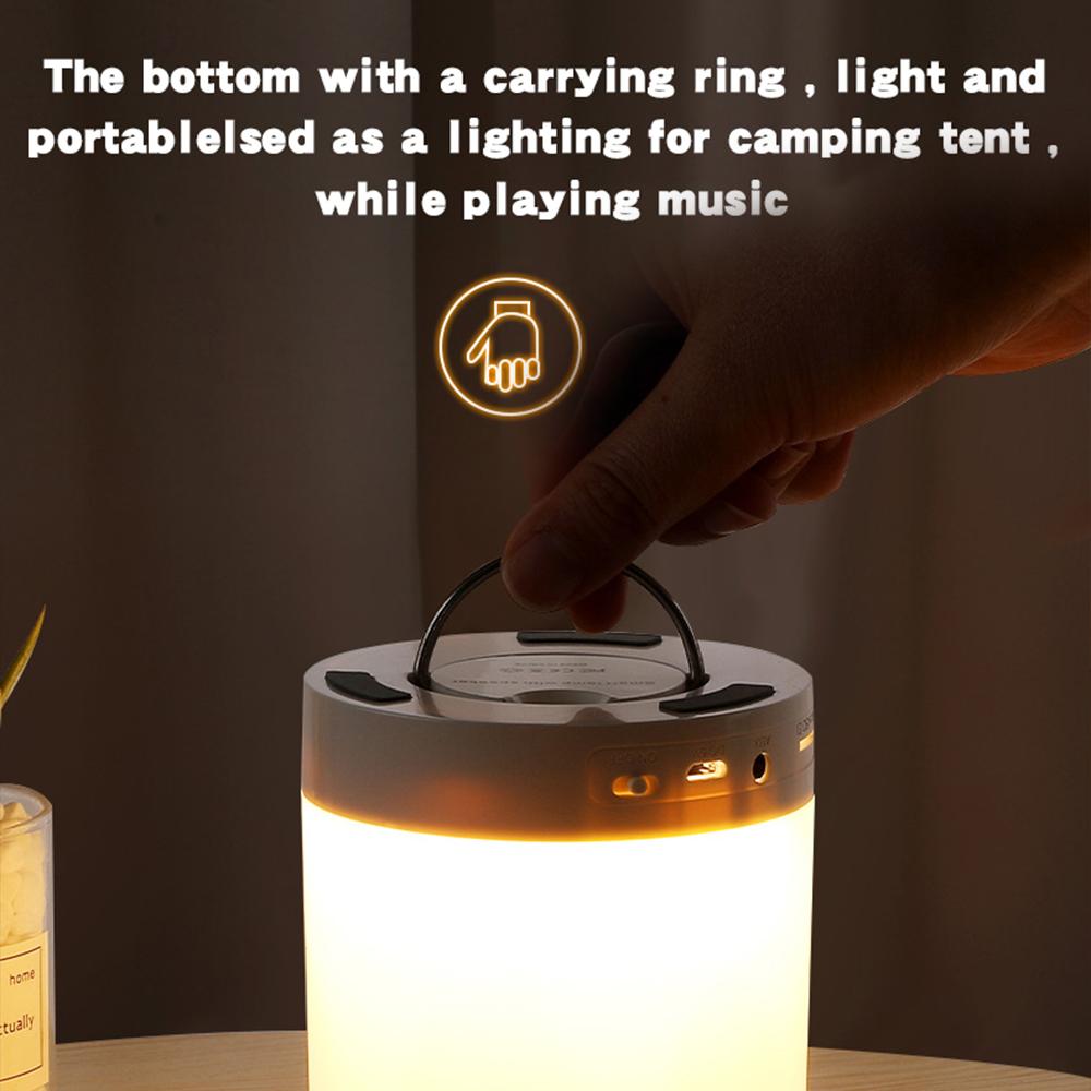 Portable Bluetooth Speaker Wireless Mini Player Touch Pat Light Colorful LED Night Light Bedside Table Lamp for Better Sleeps