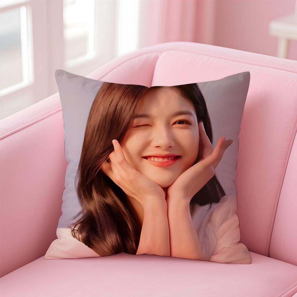 Hot Kpop Charming Korean Actor KKim Yoojung Cushion Cover Pillowcase Short Plush Invisible zipper Room Sofa Cushion Cover