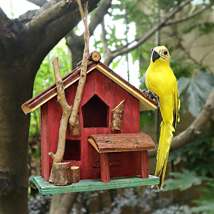 Xianci Outdoor Vogelhaus aus Massivholz: Garten-, Hof- oder Balkondekoration Ornament.