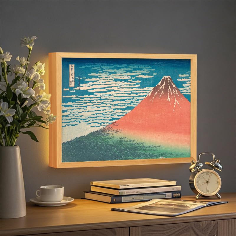 [Apollo Craft] LED Art, Interior Decor, Glowing Art, Japanese Modern, Gift, Wall Hanging, Katsushika Hokusai's Thirty-six Views of Mount Fuji