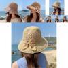 Fashionable Sun Hat For Women Bowknot Design Adjustable Wide Brim For Uv Protection