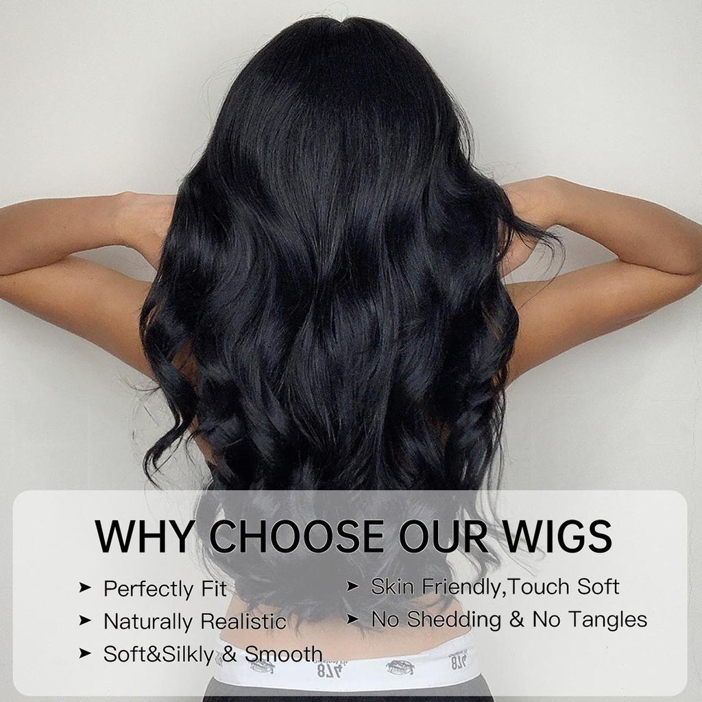 Damen 66 cm Haar schwarz langes lockiges Haar T-förmige vordere Spitze Rosen-Haarnetz Kopfbedeckung reine handgewebte Spitzenperücken Kanekalon-Perücke