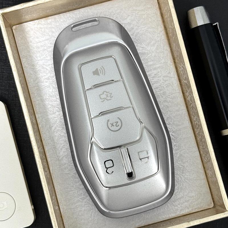 Aluminum Alloy Car Key Cover for Ford Mustang, Explorer, and Lincoln Taurus