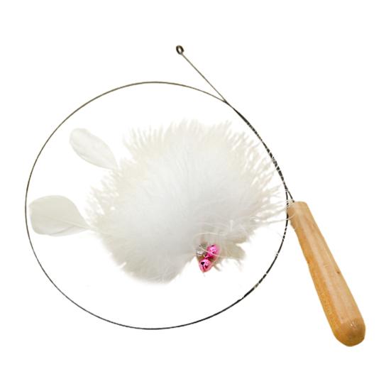 

Дизайн с перьями Эргономичная ручка Устойчивость к укусам Гибкая с колокольчиками Избавляет от скуки Легкий В помещении На открытом воздухе белый