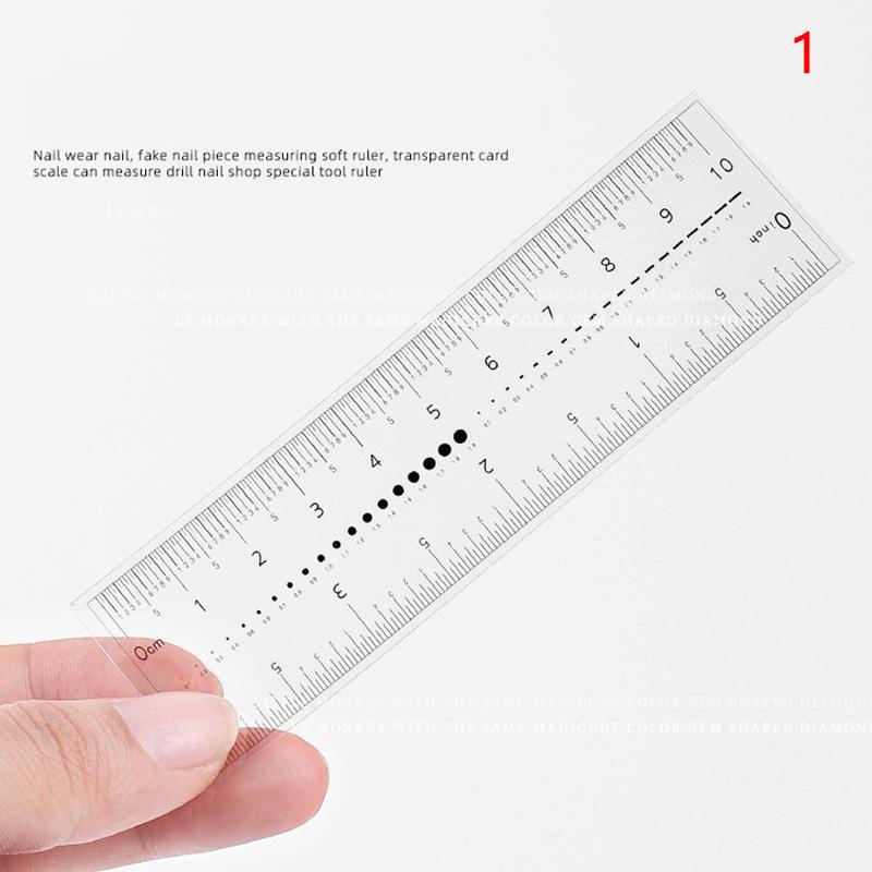 

Nail Measure Easy Ultra-Thin Soft Pvc Ruler Manual Fake Nails Measuring Size Transparent Map Caliper Ruler Nail Art Tool 1