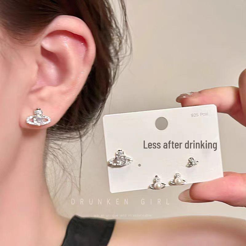 Pink Butterfly Tassel Pearl Stud Earrings Set for Women - High-End Luxury Jewelry