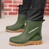 Men's Rain Boots, Rainproof Autumn and Winter New Mid-calf Rain Boots, Chef Shoes, High-top Outdoor Men's Shoes