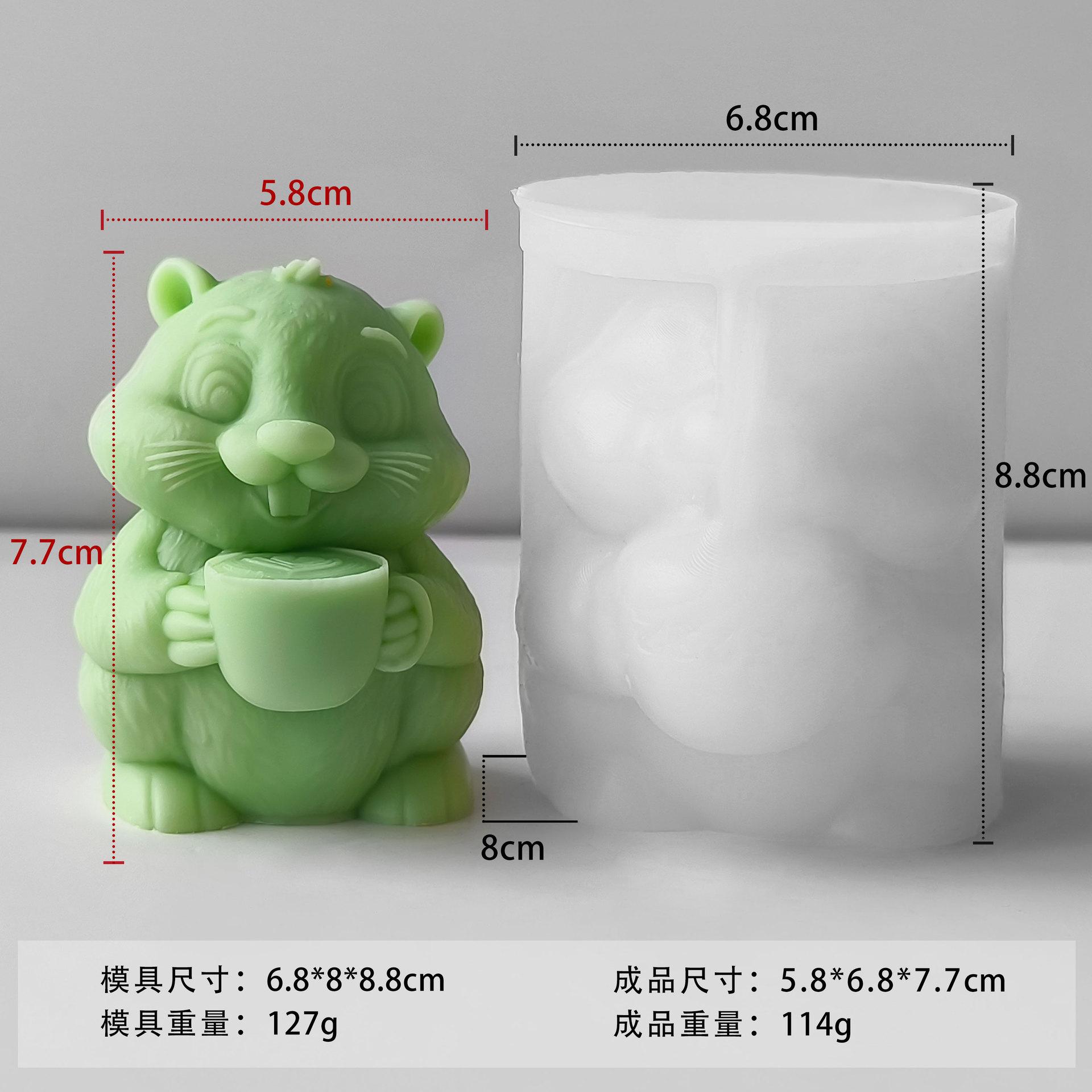 

Сделай сам Аромагипс Смола Украшение Форма животного Мыло ручной работы Свечные принадлежности 3D Милая силиконовая форма для свечей в виде сурка