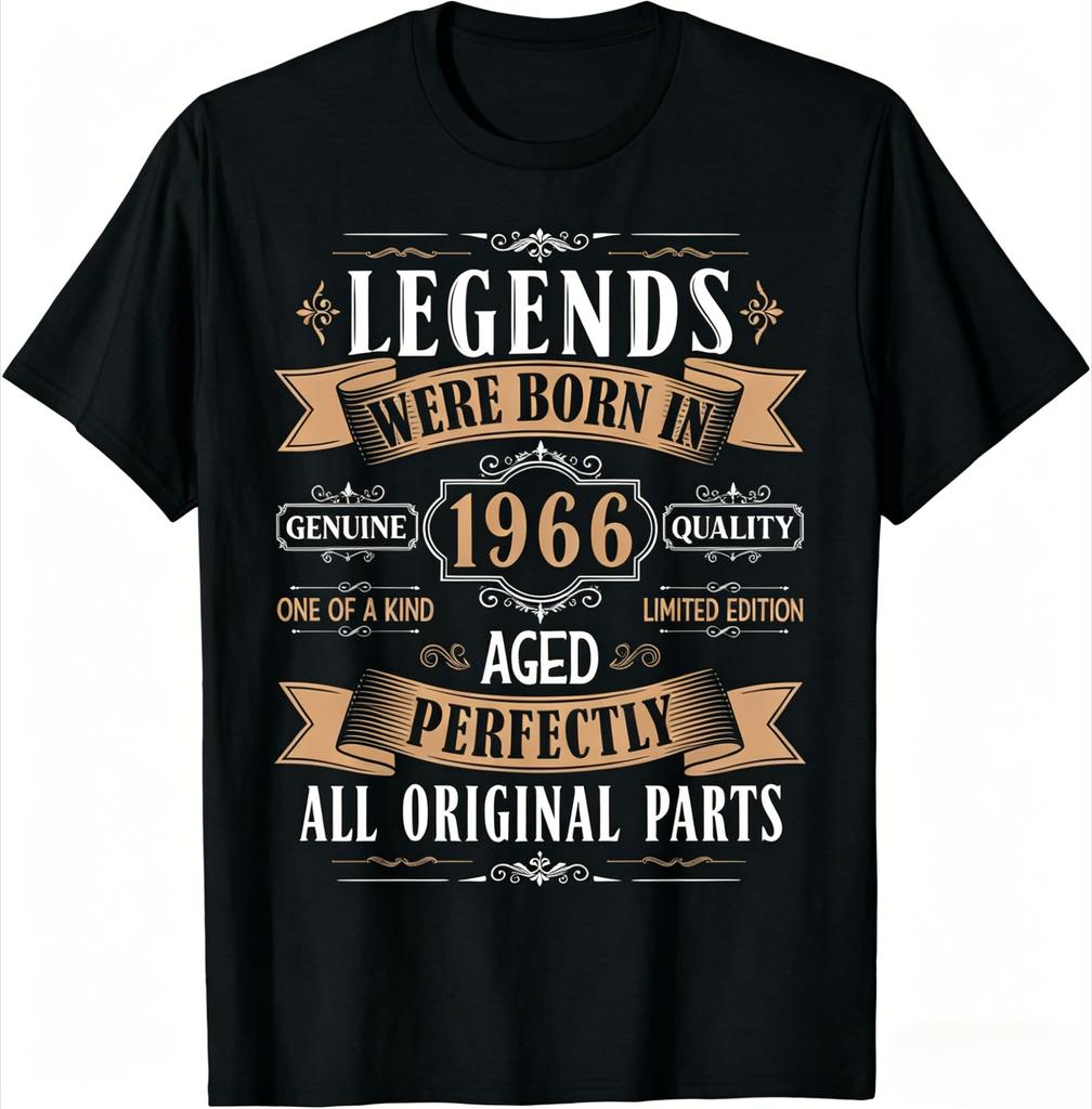 Vintage Legend Born in 1966 59th Birthday Tee 59 Years Old TShirt Printed Graphic T Shirt Unisexs Clothing 2026 Summer T Shirt