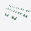 Emerald Gradient Glitter False Nails - Wearable Green European American Nail Tips