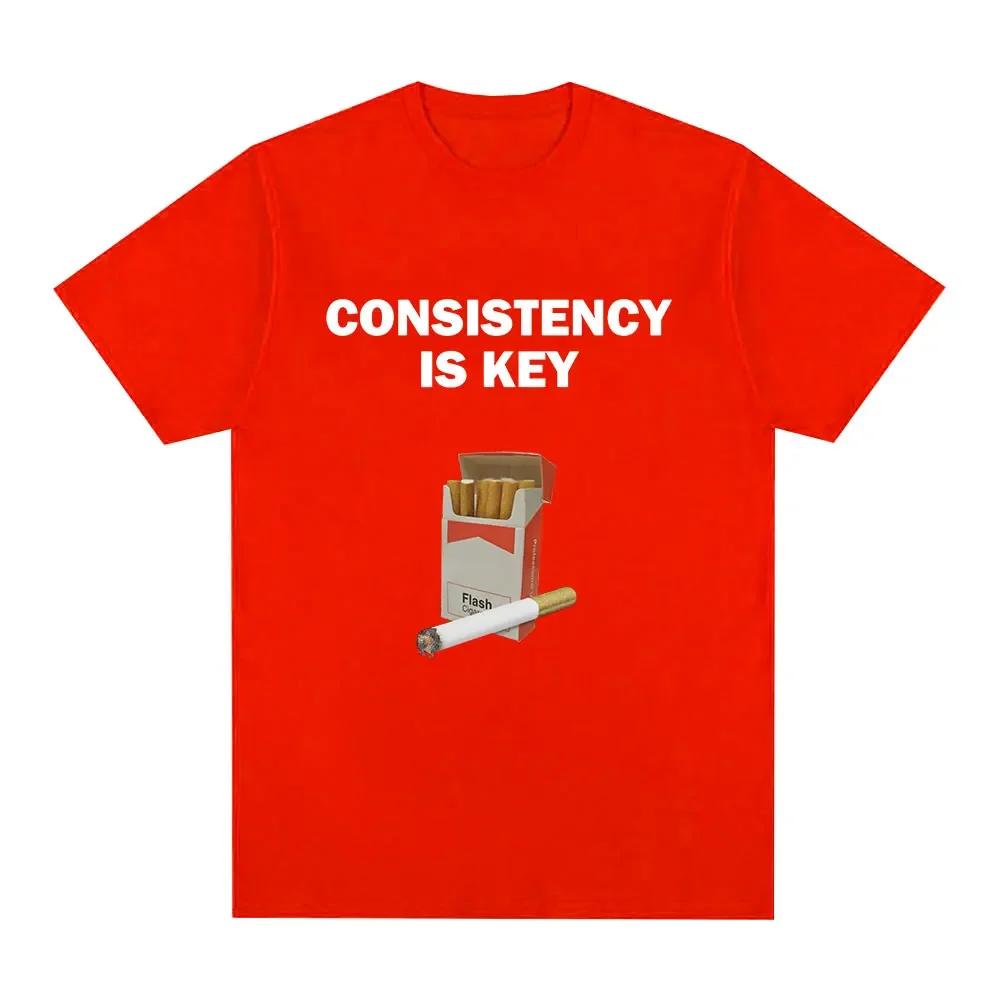 

Funny Consistency Is Key Smoking Meme T-shirt Women s Fashion Summer Harajuku Pattern High Quality Vintage T-shirt Tops 3XL