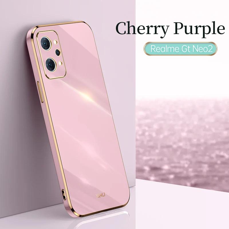 Square Plating Phone Case On For Realme GT Neo 2 3 3T GT2 Pro Neo2 2T GT G ShockProof Soft TPU Back Cover Phone Cases