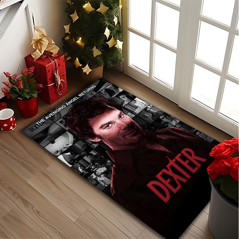 1pc Dexter Dark Portrait Printed Chair Rug for Home Office Use, Living Room Kitchen Game Room Area Carpet