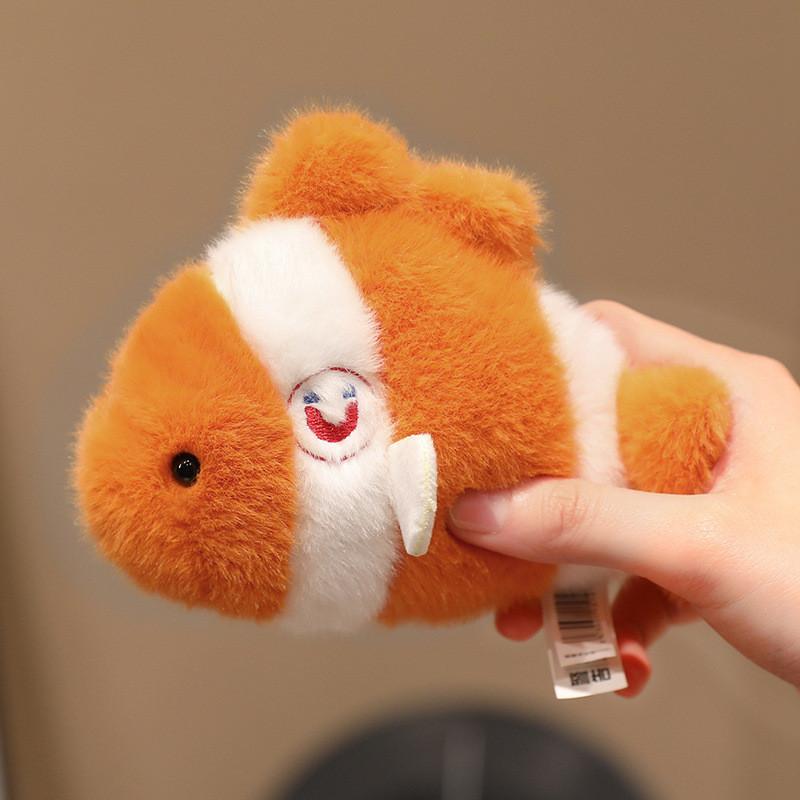 Cartoon Marine Life Plush Magnet Set With Pp Cotton For Refrigerator Decor