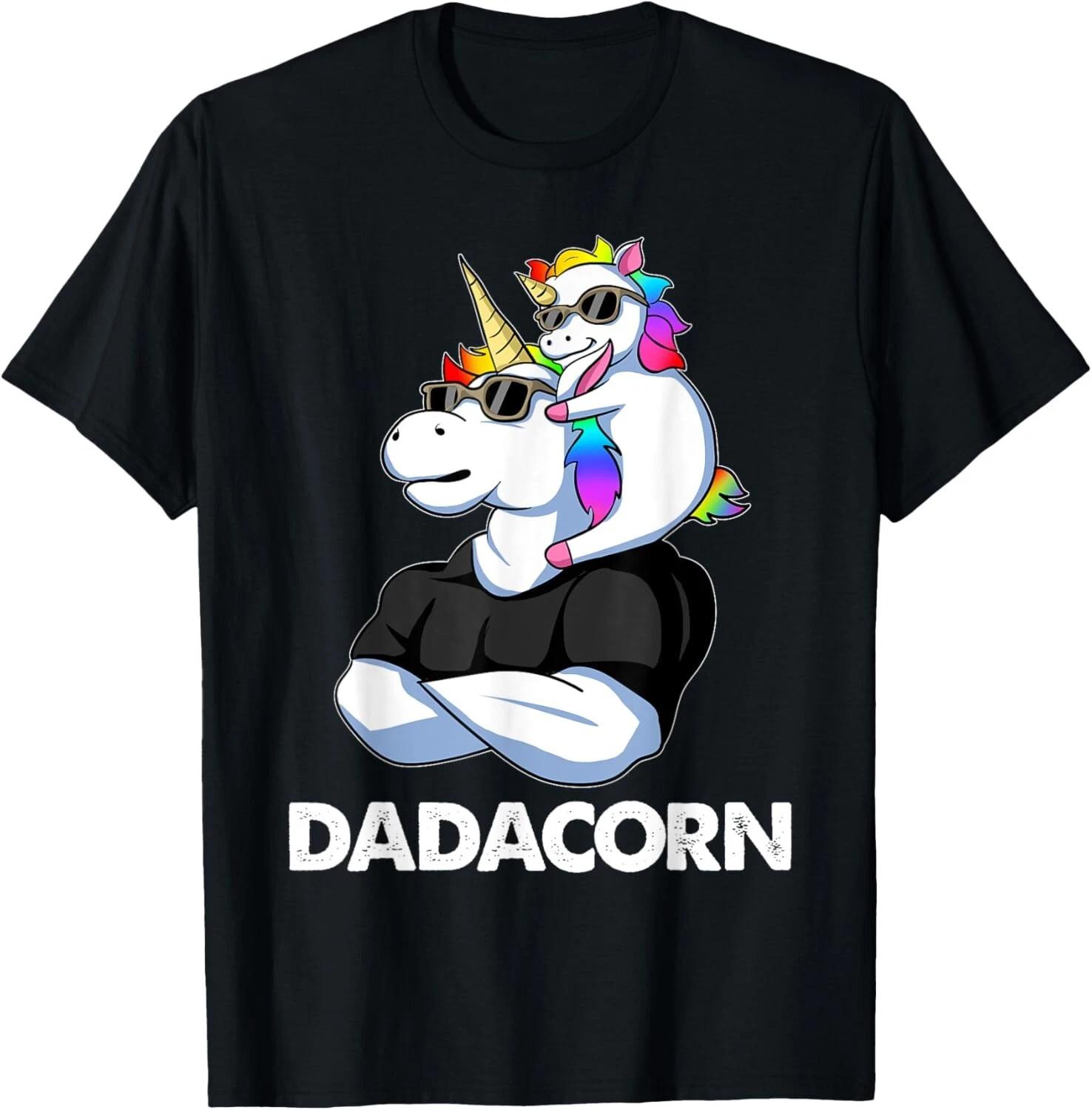 

Dadacorn - Unicorn Dad and Baby Christmas Papa Father s Day Gift Unisex T-Shirt 4XL