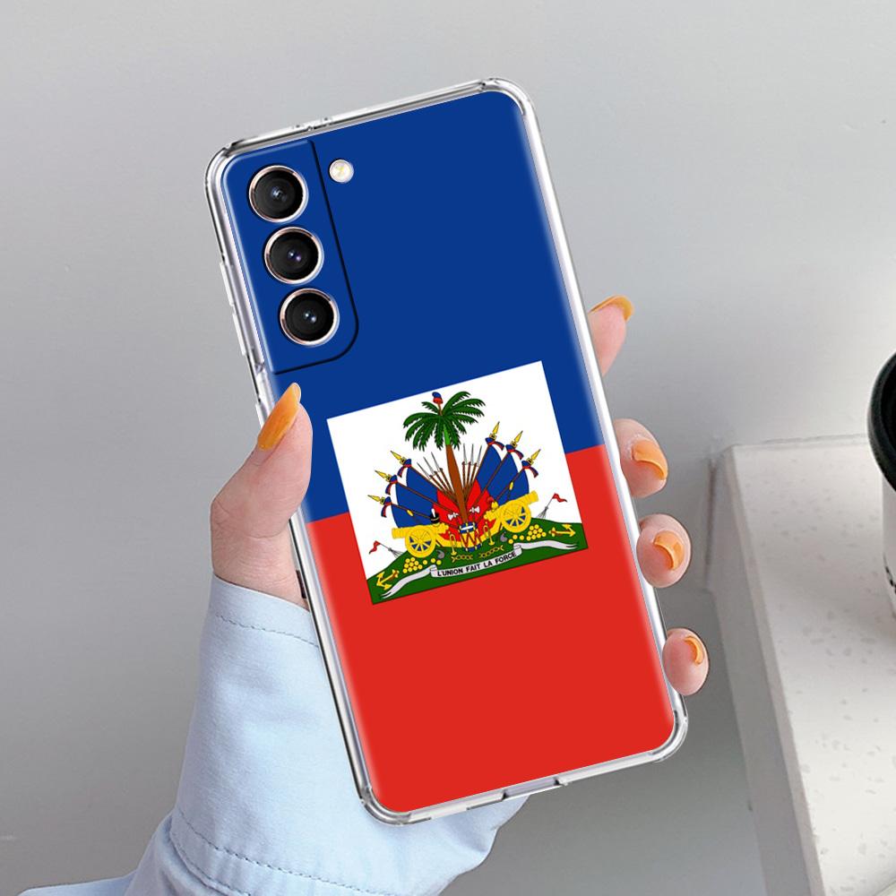 Phone Case For Samsung Galaxy S26 S25 S24 S23 S22 Ultra S20 S21 FE 5G Plus Soft Clear Cover shipping Haiti Flag