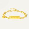 Geometric Gold-Plated Chain Nameplate Bracelet, Women's European and American Style, Holiday Gift