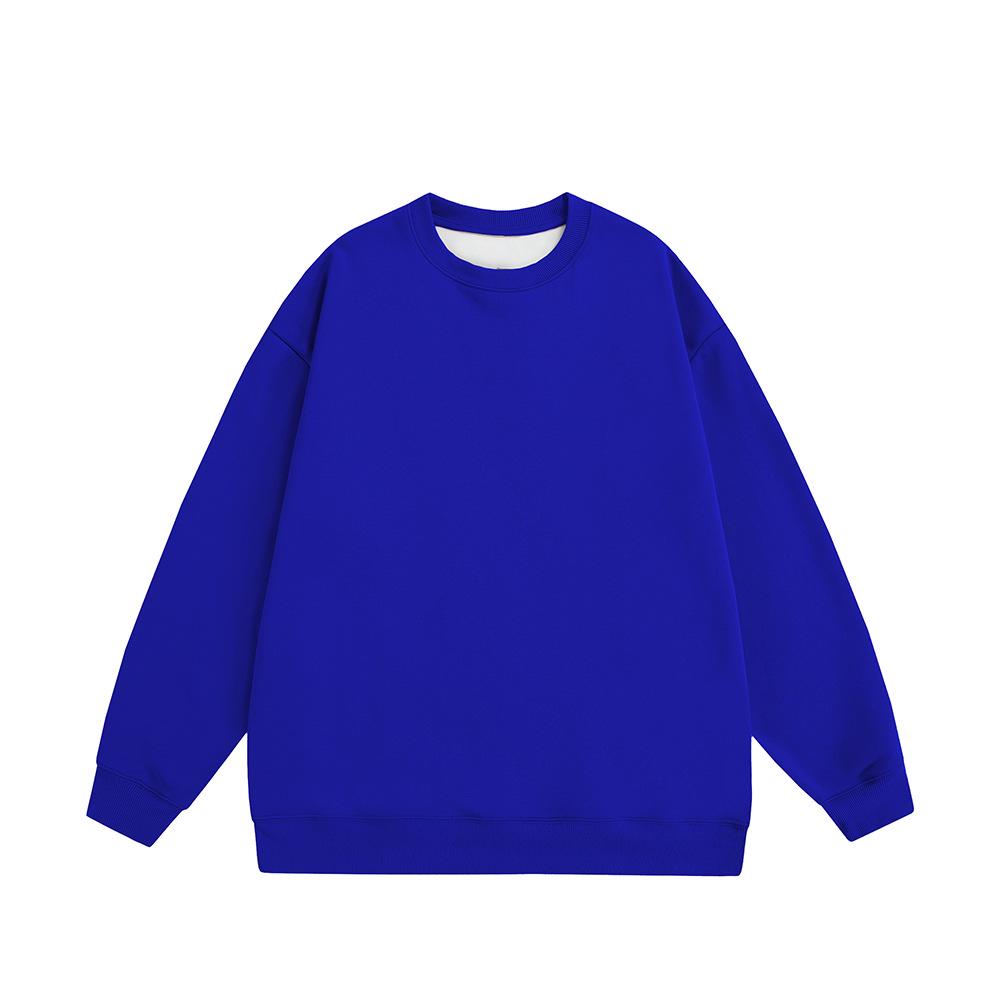 Autumn 2025 Men's Plus Size Loose Round Neck Solid Color Long Sleeve Hoodie