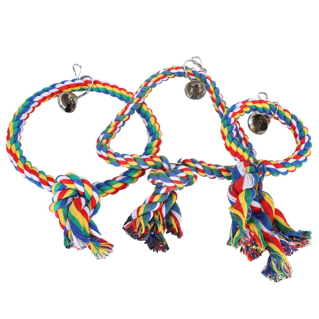 3pcs set Cotton Rope Bird Swing Toy Parrot Two Styles Cage Perch Stand Hanging Swings Toys