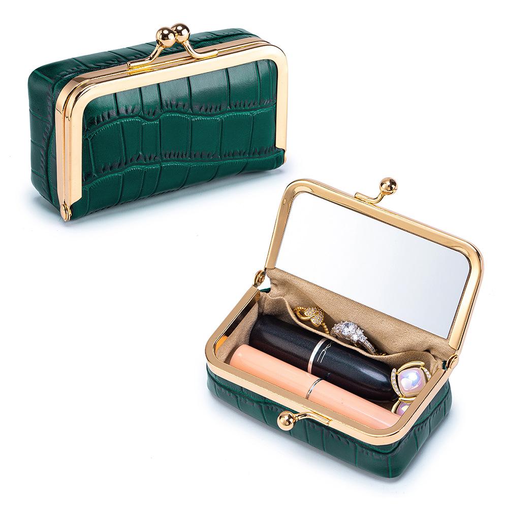 Real Leather Cosmetic Case with High-quality Appearance, Bag Storage Box, Earphone Case, Jewelry Box