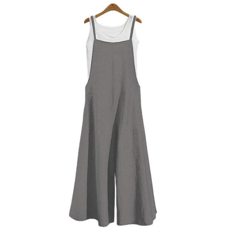 Women Summer Spring Casual Sleeveless Jumpsuit Romper Solid Color Print Fashion Trousers