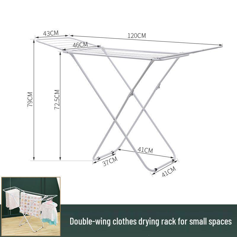 Stainless Steel Folding Clothes Rack for Indoor/Outdoor Use - Ideal for Home, Bedroom, Balcony, Living Room, and Quilt Drying