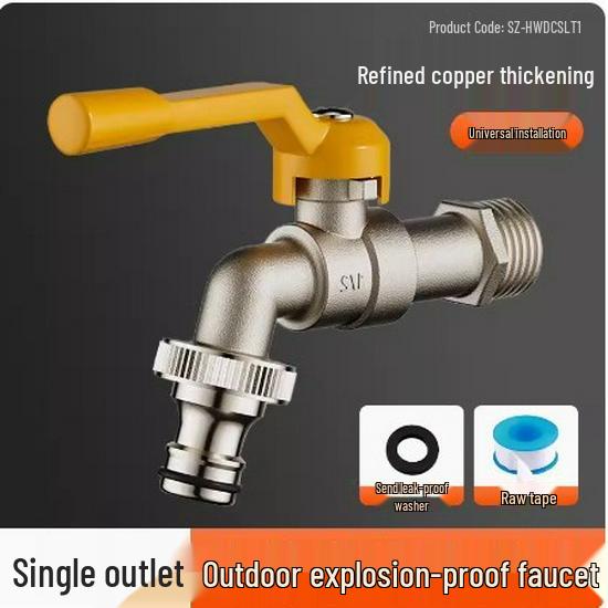 All-Copper Dual Outlet Outdoor Antifreeze Faucet with Lock for Garden and Washing Machine