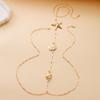 Ocean Theme Starfish Shell Pearl Body Chain Gold Backdrop Chain Trendy Boho Summer Jewelry For Women