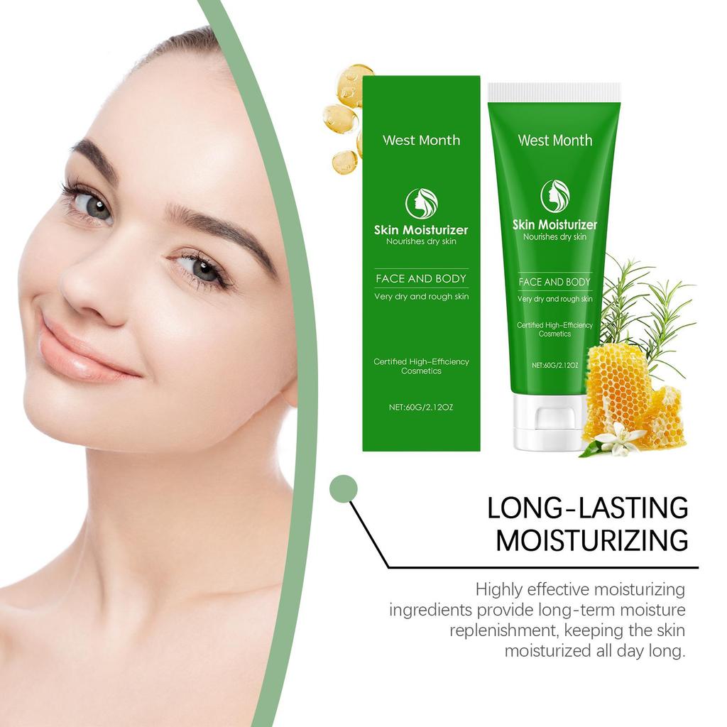 West&Month Moisturizing Cream - Gently Hydrates and Smooths Facial Skin, Repairs Dryness, Provides Moisture and Radiance Cream 60g