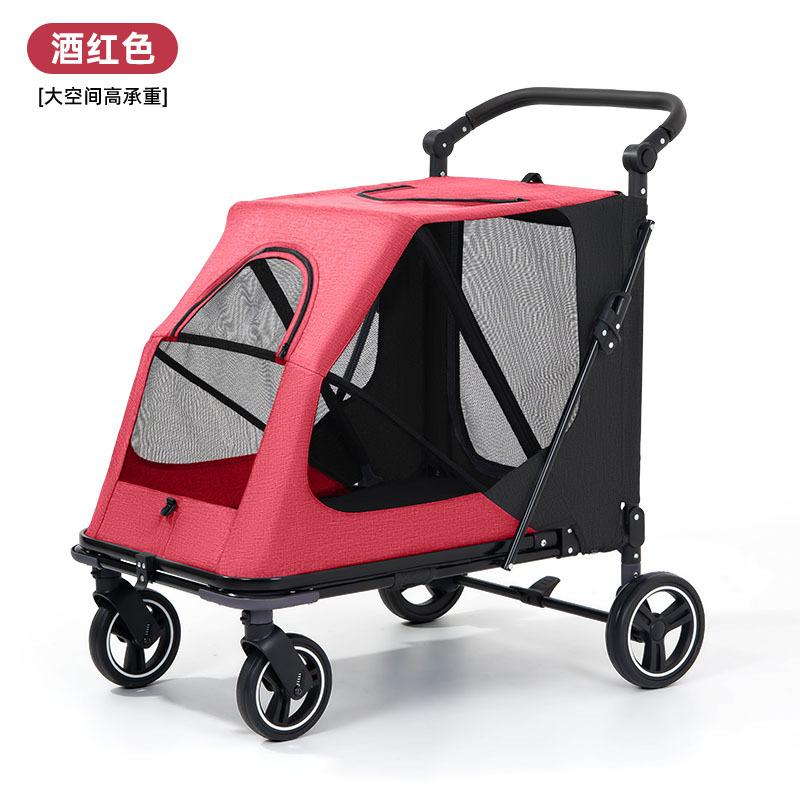 Pet Stroller for Medium and Large Dogs and Cats Foldable Portable Travel Cart with One-Touch Folding for Senior Dogs