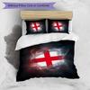Set Biancheria da Letto Stampata Calcio Inghilterra 3 Pezzi Copriletto Traspirante Accogliente come Regalo per la Casa Nuova o per le Feste